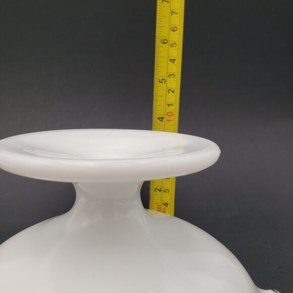 Vintage Fenton Silver Crest Milk Glass Compote Circa 1942-1972 - Picture 5 of 10